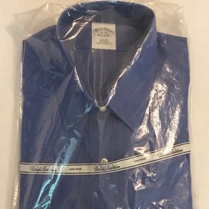 $79.50 NWT! Brooks Brothers Dress Shirt Solid Blue